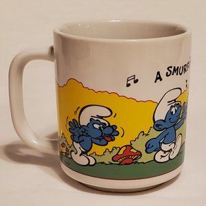 A Smurfing We Will Go Coffee Mug Wallace Berrie & Co Inc #15 1981